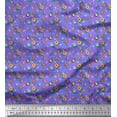 thumbnail image 1 of Soimoi Purple Cotton Poplin Fabric Leaves,Insect & Floral Artistic Print Fabric by The Yard 56 Inch Wide, 1 of 3