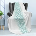 thumbnail image 4 of Under the Sea Soft Flannel Fleece Blanket, Ocean Dive Inspired Image with Circle and Geometric Bubbles Art Print, Cozy Plush for Indoor and Outdoor Use, 70" x 90", Sky Blue and White, by Ambesonne, 4 of 5