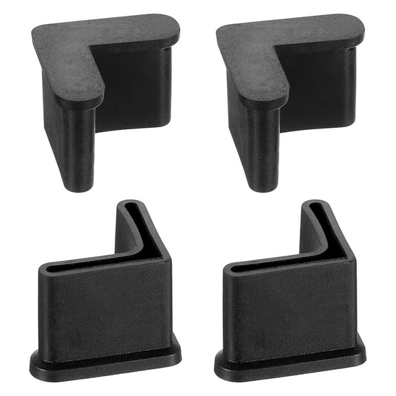 Uxcell 4Pack 1" x 1" Angle Iron Foot Pad L Shaped Plastic Leg Cap Protector, Black