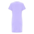 thumbnail image 4 of Kaemgyyd Womens Casual Mini Dress Soft Solid Color Short Sleeve Crew Neck T-Shirt Dresses Oversized Tunic Dress with Pockets, 4 of 6