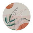 thumbnail image 2 of PIKWEEK  Bohemian Leaf Table Round Cover Elastic Edged Tablecloth, Orange Aesthetic Boho Curve Arch Indoor Outdoor Fitted Circle Tables Cover Waterproof Wipeable Tabletop Protector Cloth Burlap Linen, 2 of 7