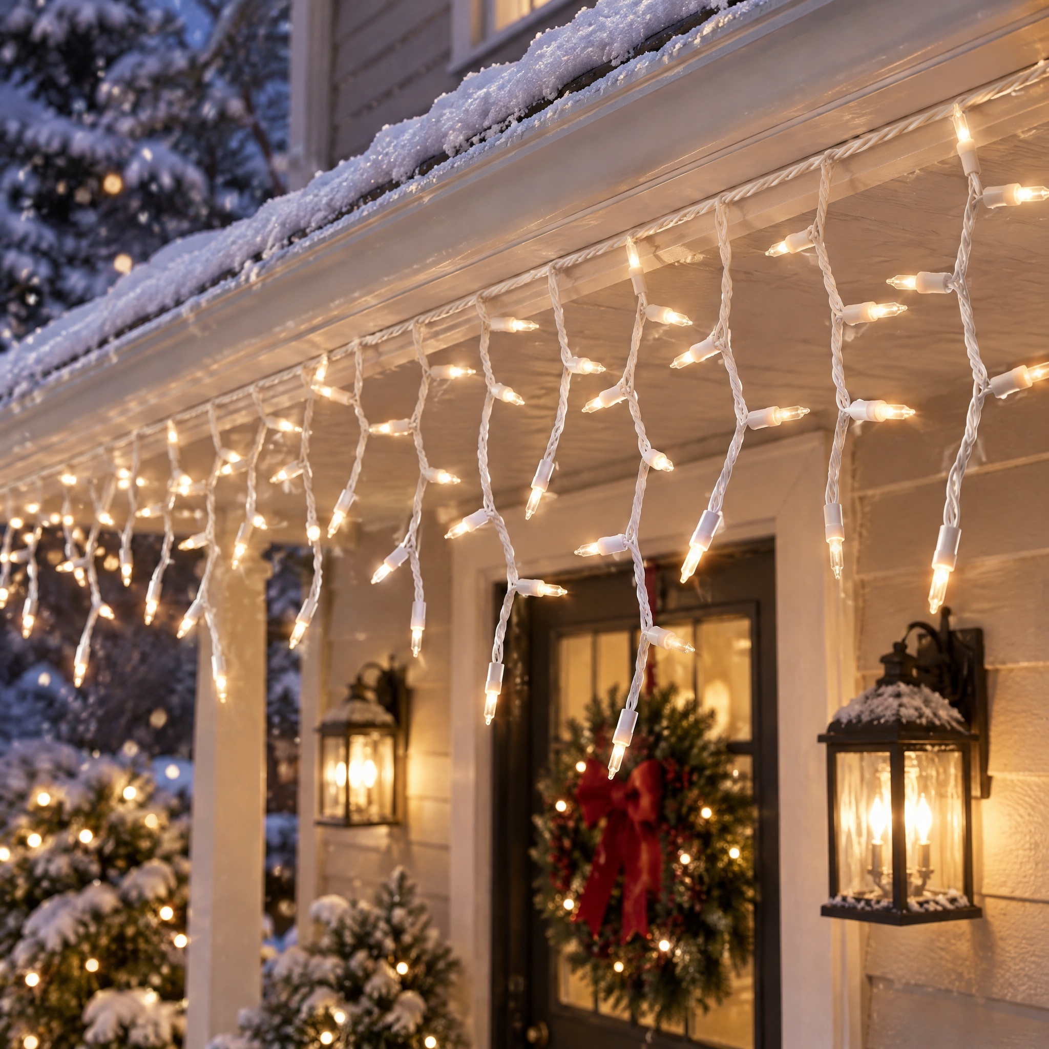 Holiday Time 300-Count LED Icicle Lights, Warm White, 18 Feet photo 4