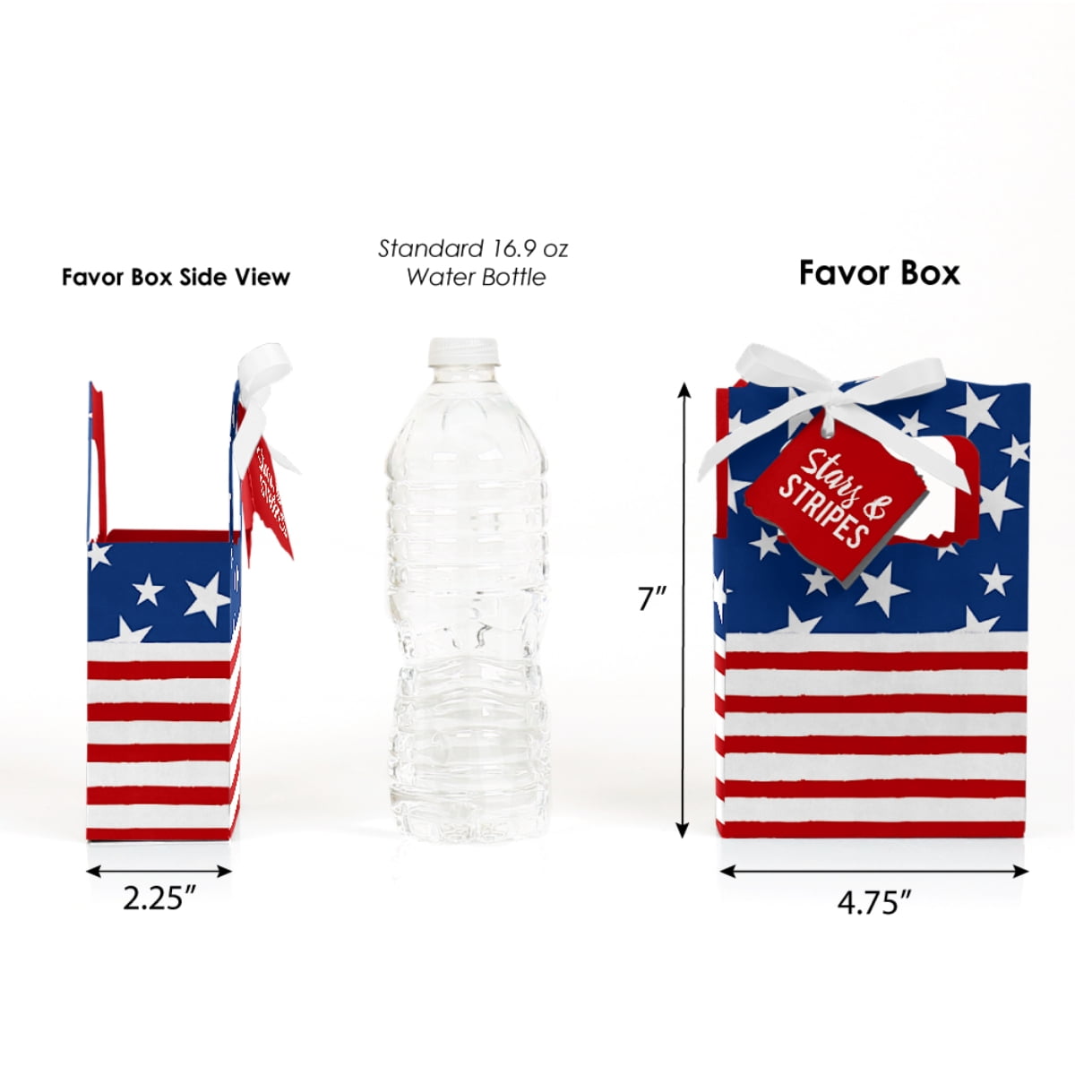 Stars and Stripes Americana Patriotic Gold Glitter Water Bottle Cover 