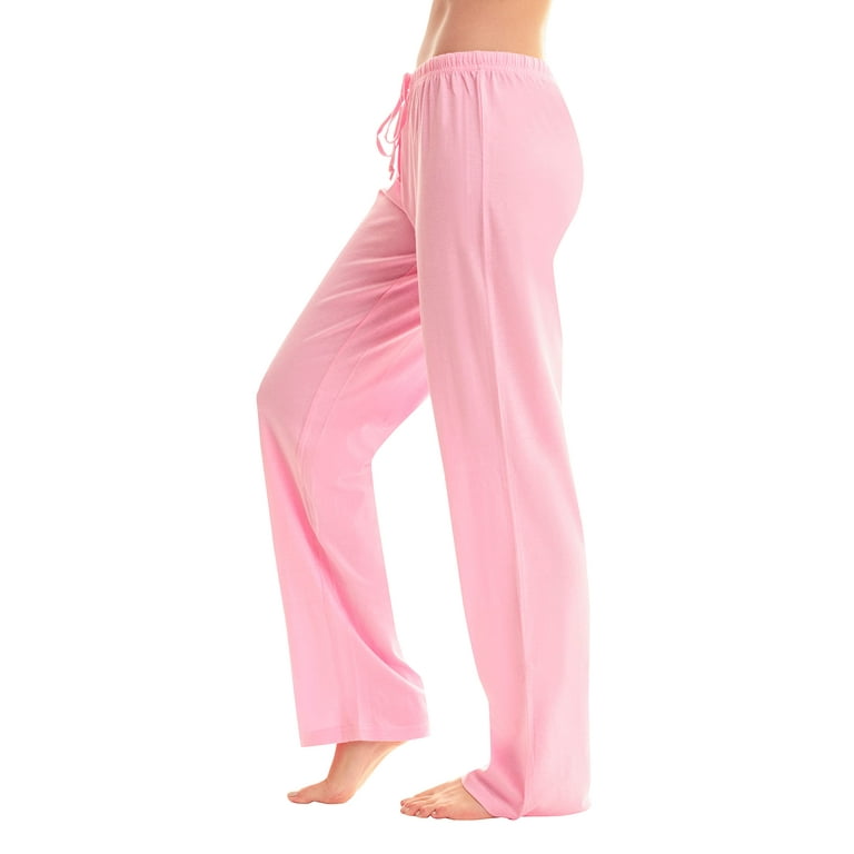 Just Love 100% Cotton Jersey Women Plaid Pajama Pants Sleepwear (Solid  Pink, Small)