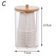 thumbnail image 1 of Caja de almacenamiento acrílica, tarro de baño, organizador de maquillaje, soporte redondo para almohadilla de algodón, caja para bastoncillos, dispensador de soporte Qtip con tapa de bambú,C, 1 of 7