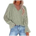 thumbnail image 2 of Ichuanyi liquidación de la moda femenina linterna en v alglana de cuello en v estampado de la camisa casual de la camisa casual ICHUANYI WER202308240627, 2 of 6