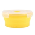 thumbnail image 1 of Boîte à bento ronde en silicone Boîte à lunch pliable Boîte à micro-ondes 500 ml(Jaune), 1 of 8