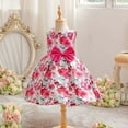 thumbnail image 6 of GaThRRgYP Toddler Girl Clothes,Children Flower Printing Princess Dress Sleeveless Girl Straight Shoulder Bowknot Gown Dress Hot Pink 1-12 Years, 6 of 9