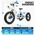 thumbnail image 3 of ECOTRIC 22.4AH Electric Tricycle Fat Tire for Adults with Basket, 750W 48V Battery, 3 Wheel Step-Thru E-trike White, 3 of 8