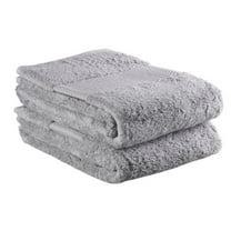 Delilah Home - 100% Organic Washcloth Towel Set - High Quality, Ultra-Soft, & Absorbent Turkish Organic Cotton Spa Towels - Eco-Friendly & Vegan (Two pieces each 13x13),Grey, Face Towels