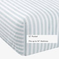 thumbnail image 4 of Mainstays Kids 100% Cotton Percale Bed Sheet Set, Twin, Aqua Stripe, 3 Pieces, 4 of 7