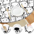thumbnail image 4 of Cute Black and White Cartoon Line Drawing Dog Round Fitted Tablecloth with Elastic Edge,Dining Table Cover Waterproof,Outdoor Round Tablecloth for Camping,Dining,Indoor and Outdoor, 4 of 7