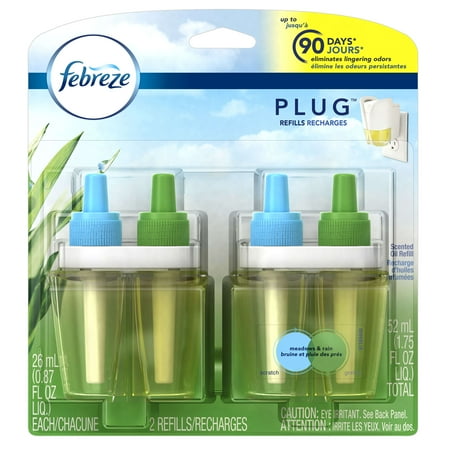 Febreze PLUG Air Freshener Refills Meadows & Rain (2 Count, 1.75 oz)
