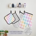 thumbnail image 3 of Dreamtimes Rainbow Plaids Mothers day Kitchen Apron,Oven Mitt,Pot Holder,Towel,Birthday Gifts Set for Mom Wife Grandma, 3 of 6