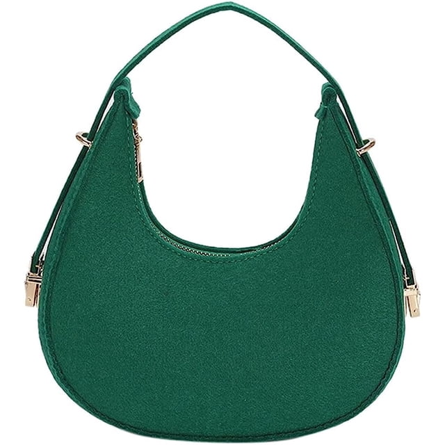 LHSHID Women’s Small Shoulder Bag Felt Soft Top Handle Y2k Underarm Bag Medium Tote Cute Dumpling Bag