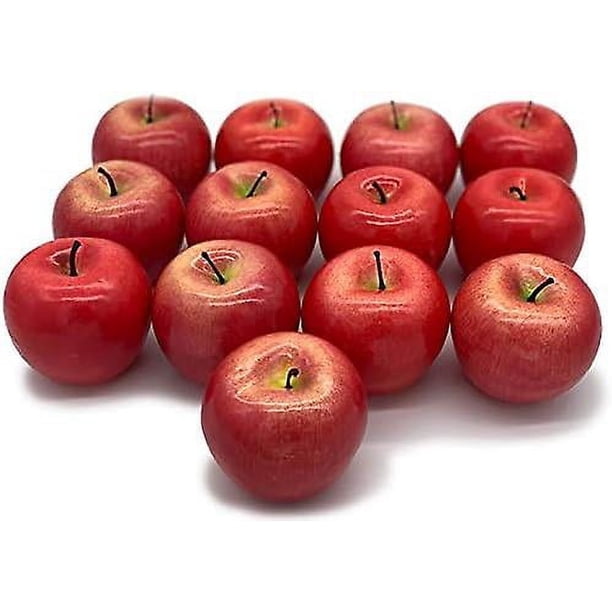 Manzanas Falsas De Imitación 13 Piezas - Frutas Falsas Para Decoración (rojo)