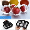 thumbnail image 4 of 1 Pack Extra Large Ice Cube Tray Molds with Lids,8 Cubes Black Reusable Silicone Square Ice Cube Maker Moulds for Whiskey,Cocktails,Drinks(Black), 4 of 5