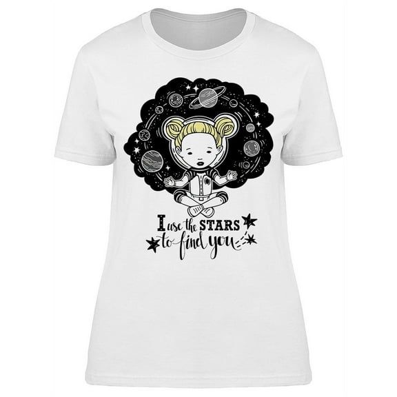 Astronaut Girl With Planet T-Shirt Women -Image by Shutterstock, Female XX-Large