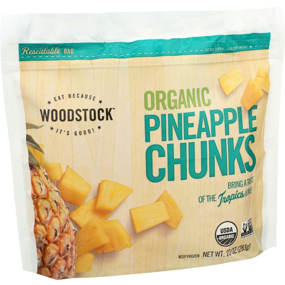 Woodstock Farms Organic Pineapple Chunk, 10 Ounce -- 12 per Case.