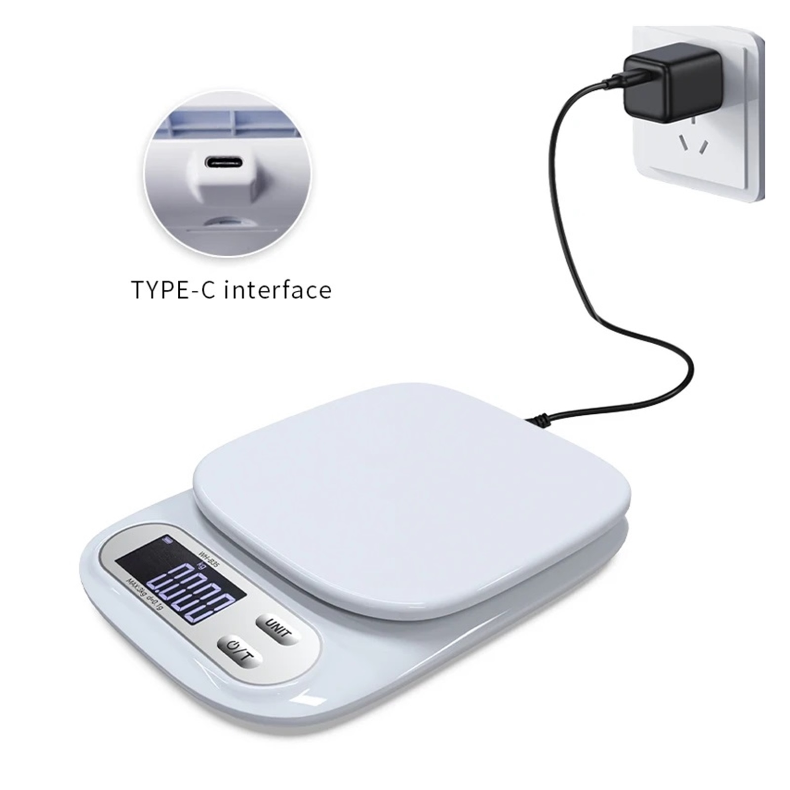 Digital Kitchen Scale LCD Electronic Scales Accuracy Weighing Balance with Battery/Rechargeable Tool ,High-Precision Weighing Technology