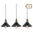 thumbnail image 1 of Manarola Farmhouse Mini 3 Lights Pendant Light Fixture, Black, 1 of 6