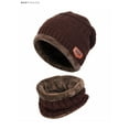 thumbnail image 2 of BadPiggies Unisex Winter Beanie Hat Scarf 2-Piece Set Thick Warm Knit Skull Cap for Men Women (Brown), 2 of 5