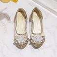 thumbnail image 6 of VeFlora Girls Dress Shoes, Glitter Princess Shoe, Flower Mary Jane Low Heels, Party Wedding Prom Footwear for Toddler Kids(Gold1/5-5.5 Years Little Child), 6 of 9