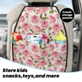 thumbnail image 5 of Naloa Rose Flowers 2Pcs Anti-Kick Back Seat Cover Kick Mat, Car Seat Protector with 3 Storage Pockets, 5 of 8