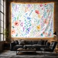 thumbnail image 6 of Wildflower Meadow with Poppies and Daisies in Soft Watercolor, Whimsical Boho for Nature Lovers, Botanical Wall Art Housewarming Gift Tapestry Wall Hanging for Bedroom and Living Room, 6 of 7