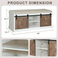 thumbnail image 2 of 2-Tier Shoe Storage Cabinet,43" Wooden Shoe Cabinet With Sliding Doors,Farmhouse Shoe Bench With Adjustable Shelves,Storage Bench for Entryway,Hallway,Bedroom, 2 of 7
