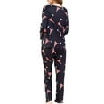 thumbnail image 3 of Tiweut Womens 2 Piece Pajamas Sets for Christmas Elegant Wine Glass Print Soft Long Sleeve Tops and Pants Loungewear for Cozy Nights and Relaxation Ladies Sleepwear Set,A-Black,L, 3 of 5