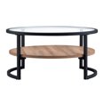 thumbnail image 5 of Evelyn&Zoe Winston 34.75" Wide Round Coffee Table, Blackened Bronze/Rustic Oak, 5 of 7