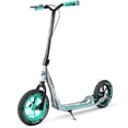 thumbnail image 5 of Large Kick Scooter for Adults & Teens – 12" Air-Filled Tires, Wide Deck, Handbrake, Kickstand – Madd Gear Urban Glide - Grey / Teal, 5 of 10