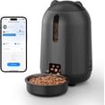 thumbnail image 5 of Automatic Cat Feeder, Button Timer Auto Food Dispenser with Dual Power Backup, Slow Feeding Mode, 3L Moisture-Proof Feeder for Cats & Small Dogs (Black), 5 of 13