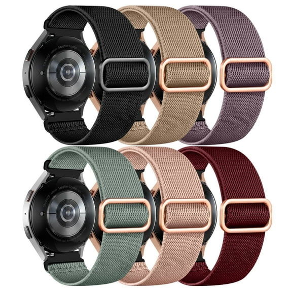 GEAK 20mm Stretchy Nylon Bands Compatible for Samsung Galaxy Watch 7 6 5 4 Active 2 40mm 44mm/Watch 5 Pro 45mm/Watch 6 Classic 47mm 43mm/Watch 4 Classic 46mm 42mm/Watch 3 41mm/Watch 42mm/Active 40mm