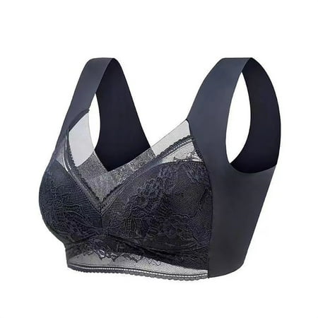 knqrhpse Push Up Bra Bras for Women No Underwire Posture Correcting Bra Seamless Bra Up Wireless Bra Breathable Bras For Older Everyday Bras Lace Bra Minimizer Bra Seamless Bras Black 5XL