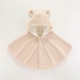 thumbnail image 5 of Fewfanhot Kids Cute BearEar Fleece Hooded Poncho, Button Front Warm Kids Cape Wrap for Daily Outdoor, 5 of 6