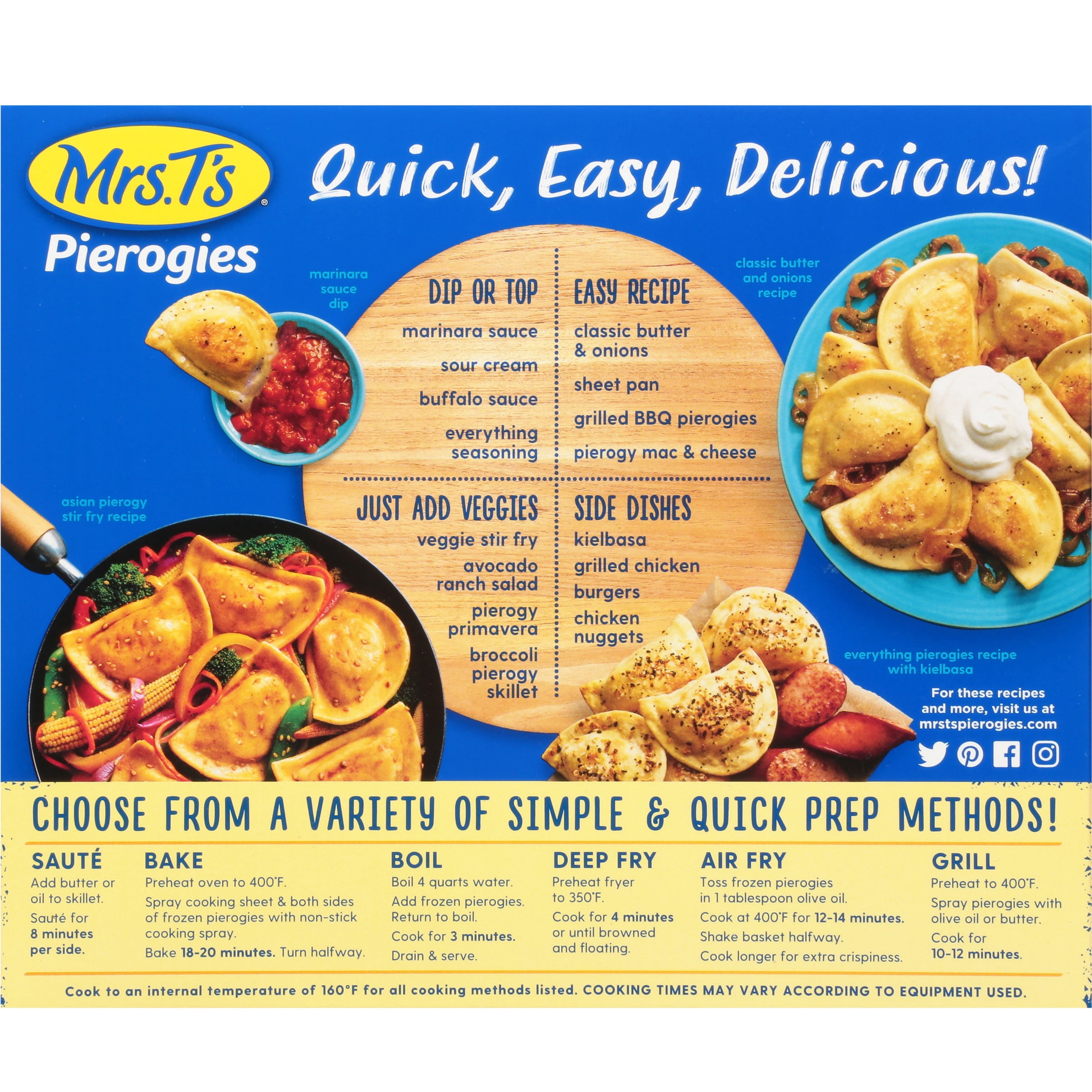 Mrs. T's Four Cheese Medley Pierogies, 12ct, Frozen