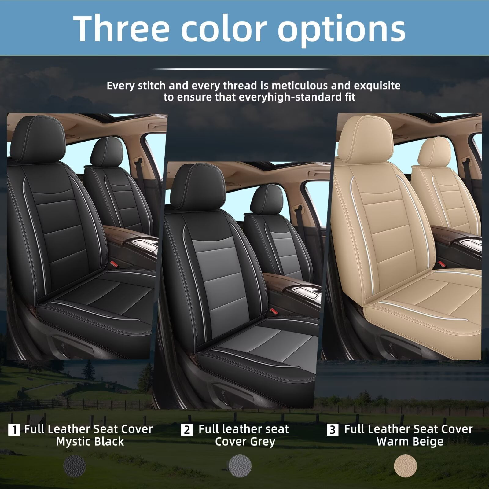 DIKSOAKR Car Seat Cover Fit for Toyota RAV4 2013-2025 2026,Waterproof Leather Automotive Seat Protector Cushion Accessories(Black,Front Seats)