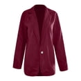 thumbnail image 5 of Gyexs Womens Long Sleeve Button Blazers Work Casual Notch Lapel Business Open Front Blazer Jacket with Pockets, Red, Size S, 5 of 6