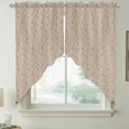 thumbnail image 2 of Pink Brown Floral Swag Valances for Windows, Kitchen Window Curtains Over Sink, Spring Flowers Window Treatment Curtains for Living Room/Bedroom Curtains 2 Panel Sets 36"x45", 2 of 8