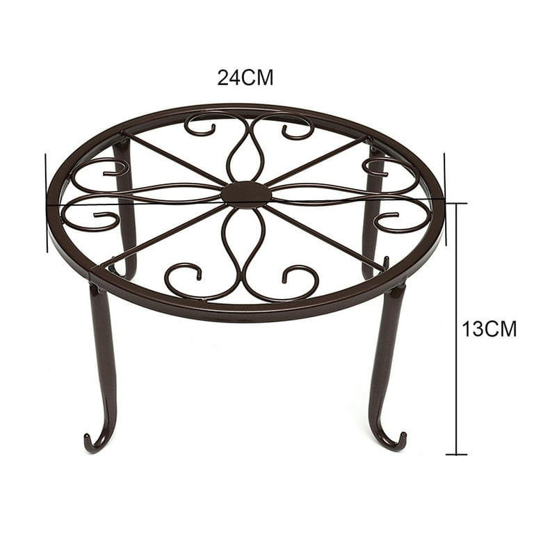 Wrought Iron Pot Plant Stand Flower Shelf Indoor Outdoor Garden Decor 24*24*13cm Wrought Iron Pot Plant Stand Flower Shelf Indoor Outdoor Garden Decor 24*24*13cm