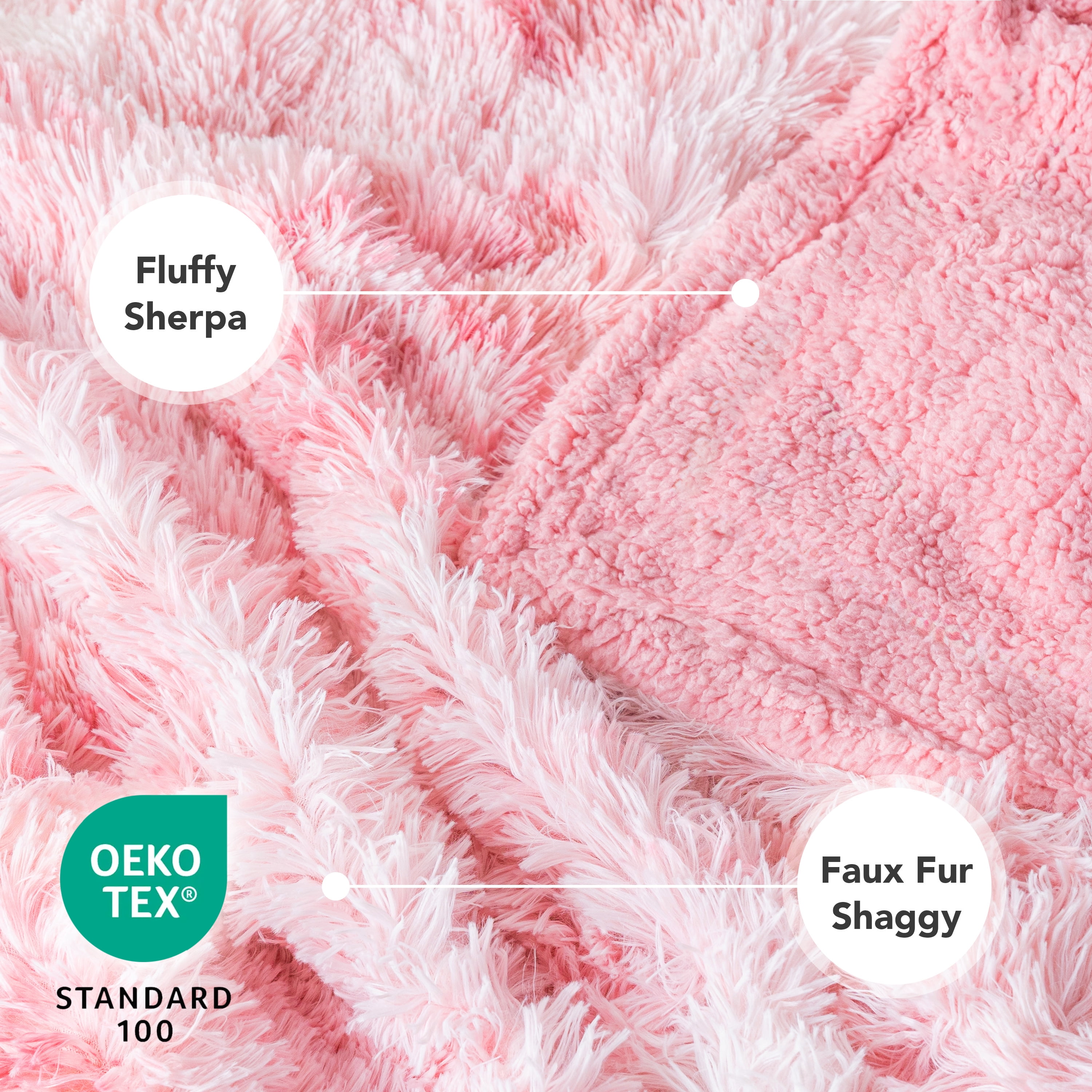PetAmi WATERPROOF Dog Blanket For Large Dog, Queen Size Calming Pet Blanket Couch Cover Protector, Sherpa Faux Fur Cat Throw for Sofa Furniture Bed, Soft Fluffy XL, 90x90 Tie-Dye Pink