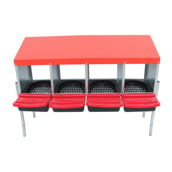 Genrics Nesting Boxes for Chickens - 4 Hole Chicken Nesting Box for Laying Eggs Coop Compartment Galvanized Stainless Steel and Plastic Nest