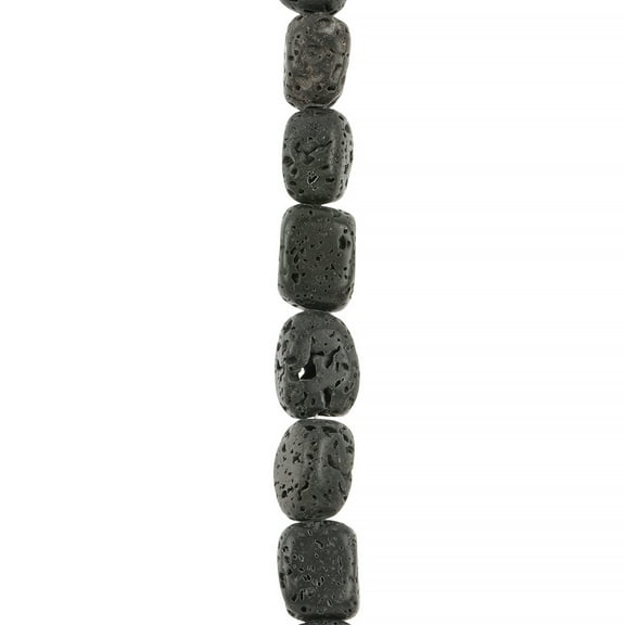 12 Pack: Black Lava Nugget Beads - 8mm by Bead Landing