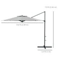 thumbnail image 3 of Outsunny Parasol Déporté de Patio 10 Pi Parasol Décalé avec Manivelle et Inclinaison Gris, 3 of 10