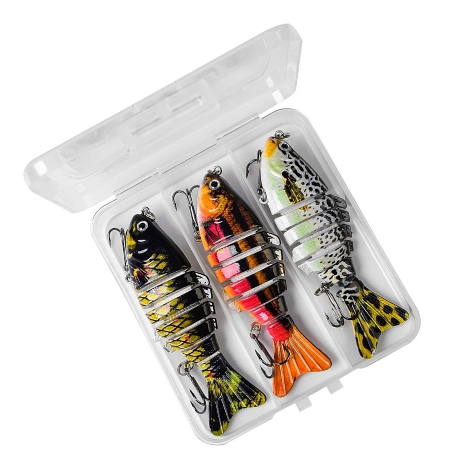 3Pcs Topwater Fishing Lures Multi Jointed Artificial Hard Baits Segment Swimming Baits for Freshwater and Saltwater
