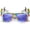 White Rainbow / Blue, variant on Novelty Rainbow Unicorn Sunglasses Horn Rimmed Square Lens 50mm (White Rainbow / Smoke)