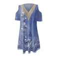 thumbnail image 3 of DYMADE Women Casual Summer Pullover Short Off-Shoulder Sleeve Jumper Dress, 3 of 4