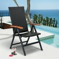 thumbnail image 1 of Gymax Folding Rattan Chair Adjustable Patio Recliner Portable for Outdoor Beach Brown, 1 of 10